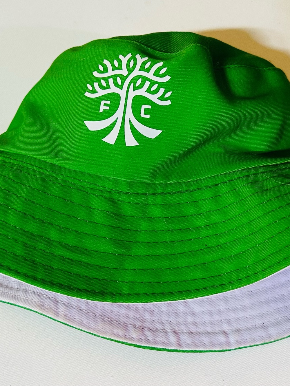 Austin FC Soccer MLS Green Bucket Hat with White Logo (and green logo  Reverse)
